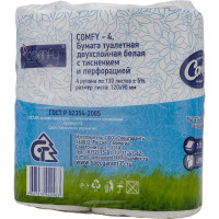 Туалетная бумага COMFY 2 сл. 4 рул. (100% целлюлоза) 1-6242