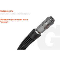 Шланг пневматический спиральный Gigant Professional (10 м; 8х12 мм; полиуретан) G-PS65710