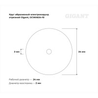 Круг абразивный-электрокорунд отрезной 24x2x0.40 мм, 10 шт Gigant GCWAE24-10