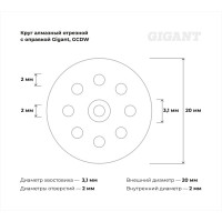 Алмазный отрезной круг с оправкой 3 шт Gigant GCDW