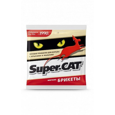 Avgust Приманка для борьбы с крысами и мышами Super-Cat, мягкий брикет, 100 г 96003866