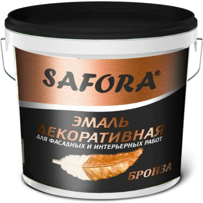 SAFORA Краска декоративная акриловая перламутровая,эмаль бронза 800г ЭМ101/2