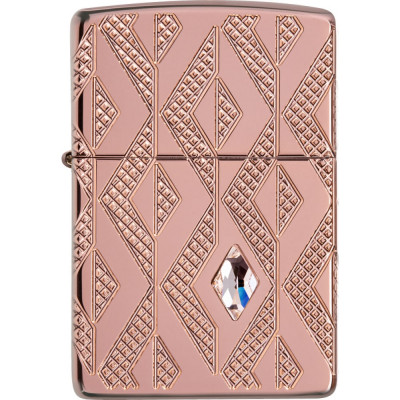 ZIPPO Зажигалка Armor Geometric с покрытием Rose Gold, 38x13x57 мм 49702