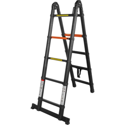 Телескопическая алюминиевая бытовая лестница-стремянка Rockforce 1.6+1.6 м, 5+5 ступеней RF-UP160-M