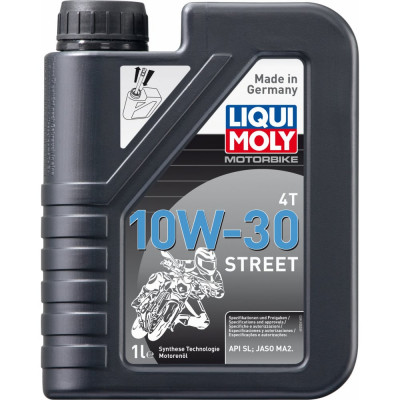 Синтетическое моторное масло 4T для четырехтактных мотоциклов LIQUI MOLY Motorbike 4T Street 10W-30 SL;MA-2 2526