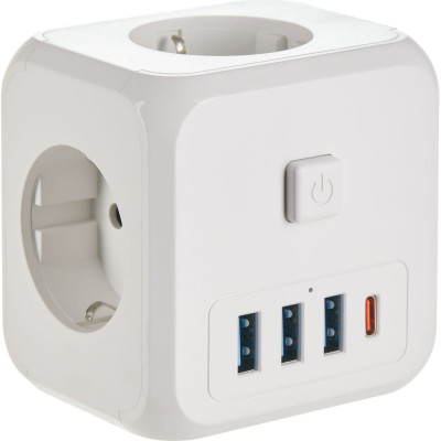 idealim Куб белый Cube-3r-3usb-1typeC-white