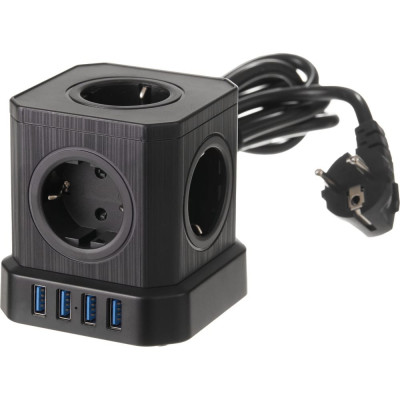 idealim Куб чёрный Cube-5r-4usb-2M-black