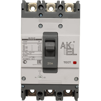 Автоматический выключатель AKEL ВА55-37-103ТР20-С 207502