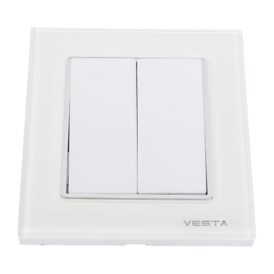 Vesta Electric Выключатель Vesta-Electric Exclusive White двухклавишный FVK050102BEL