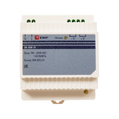 EKF Блок питания 24В DR-45W-24 PROxima SQdr-45w-24