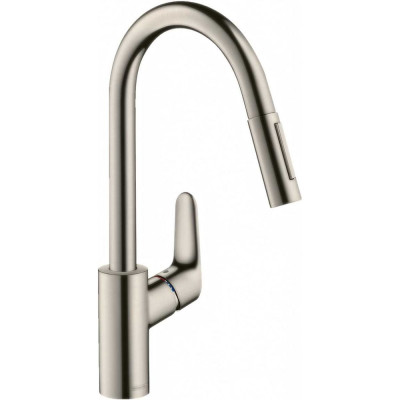 HANSGROHE 31815800 Focus смеситель для кухни, вытяжной излив под сталь 00000031164