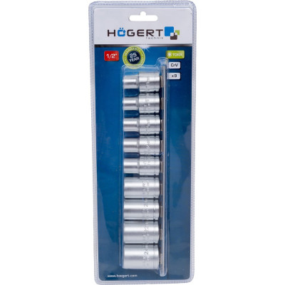 HOEGERT TECHNIK Набор торцевых головок Torx 1/2 , 9 шт. HT1A880
