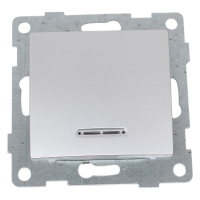 GUSI ELECTRIC Bravo МЕХ. Выкл. 1кл. инд, СУ , 10А, 250В, серебро С10В18-004