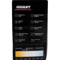 Gigant Лампа светодиодная E27 9Вт 4200К А60 850Лм G-E27-9-4200K