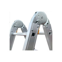 Лестница алюминиевая Алюмет 2х6 ступеней двухсекционная шарнирная профессиональная T206