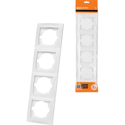 Четырехпостовая вертикальная белая рамка TDM ELECTRIC Лама SQ1815-0035