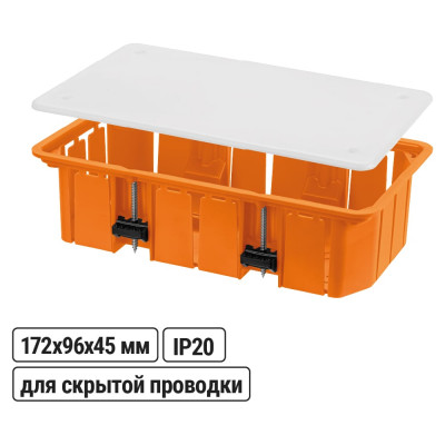 Коробка распределительная TDM ELECTRIC 172х96х45мм, крышка, плоские лапки, IP20 SQ1403-1026