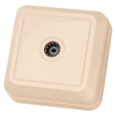 Розетка TВ простая, открытой установки, IP20, 0-2400 Гц, мама, слоновая кость TDM ELECTRIC Ладога SQ1801-0026