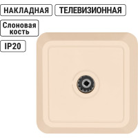 Розетка TВ простая, открытой установки, IP20, 0-2400 Гц, мама, слоновая кость TDM ELECTRIC Ладога SQ1801-0026
