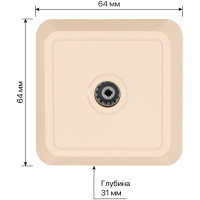 Розетка TВ простая, открытой установки, IP20, 0-2400 Гц, мама, слоновая кость TDM ELECTRIC Ладога SQ1801-0026
