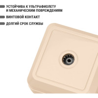 Розетка TВ простая, открытой установки, IP20, 0-2400 Гц, мама, слоновая кость TDM ELECTRIC Ладога SQ1801-0026