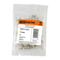 Плоская пластиковая скоба 12мм, 50шт TDM ELECTRIC SQ0513-0015