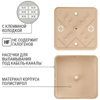 Коробка распределительная TDM ELECTRIC 75х75х28 ОП сосна, с клеммной колодкой, IP40 SQ1401-0406
