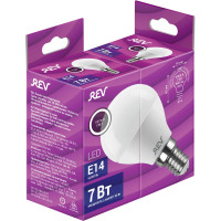 Светодиодная лампа LED G45 Е14 7W 560Лм, 4000K, холодный свет REV 32341 9