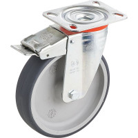 Колесо с вращающейся опорой, пластиной крепления и передним тормозом (150 мм; 140 кг) Tellure rota 716604