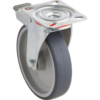 Колесо с вращающейся опорой, пластиной крепления и передним тормозом (150 мм; 140 кг) Tellure rota 716604