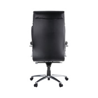 Кресло руководителя Helmi HL-ES04 Strength повышенной прочности, кожа черная, хром 282340