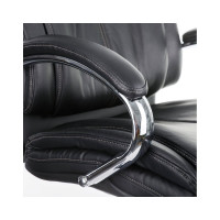 Кресло руководителя Helmi HL-ES04 Strength повышенной прочности, кожа черная, хром 282340