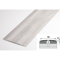Порог прямой алюминиевый декоративный (78 мм, 0,9 м, Ясень белый) ЛУКА УТ000024700