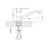 Смеситель для раковины Ekko с гайкой, бирюзовый E45303