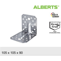 Уголок ALBERTS перфо., нерж., усил., 105x105x90x2,5 мм 335267