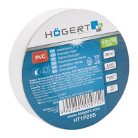 Изоляционная лента Hogert Technik 0,13x19 мм, 20 м, белая HT1P285