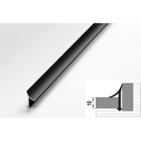 Профиль окантовочный внутренний алюминиевый ЛУКА 10 мм, 2,7 м, Черный УТ000013636
