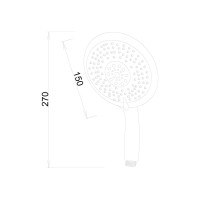 Лейка для душа Melodia della vita LUXE 5 функций, d150 мм, хром серый 34357