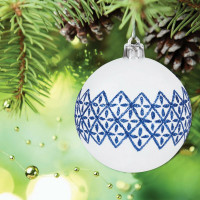 Набор елочных шаров с узором Золотая сказка ГЖЕЛЬ 4 шт., пластик, 6 см 591130
