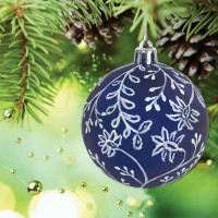 Набор елочных шаров с узором Золотая сказка ГЖЕЛЬ 4 шт., пластик, 6 см 591130