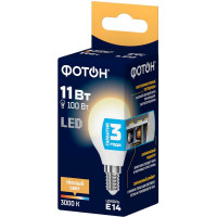 Светодиодная лампа ФОТОН LED P45 11Вт E14 3000K теплый свет 24002