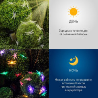 Садовая гирлянда ЭРА Стрекоза на солнечной батарее ERASF22-16 20 LED, 5.8 м Б0053365