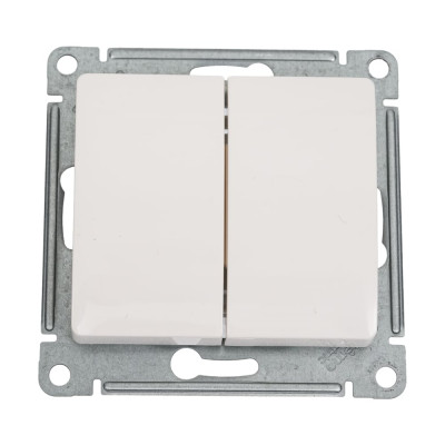 2-клавишный выключатель Systeme Electric Glossa Молочный, сх.5, 10AX GSL000951