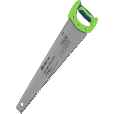 Ножовка по дереву СИБРТЕХ Зубец 500 мм, шаг зуба 7мм, зуб 2D, калёный зуб, 2-х компонентная рукоятка 23818