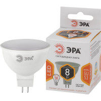 Светодиодная лампочка ЭРА STD LED MR16 8W 12V 827 GU5.3 8Вт софит, теплая белая Б0049093