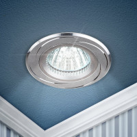 Встраиваемый светильник алюминиевый ЭРА KL34 AL SL 1 MR16, 12V, 50W хром Б0049565