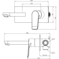Встроенный смеситель для раковины Swedbe Platta 5500