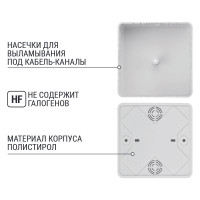 Коробка распределительная TDM ELECTRIC 100х100х44 ОП белая, IP40 SQ1401-0909