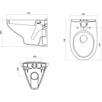 Подвесной унитаз Santek "Бореаль" стандарт: сиденье дюропласт, металлический крепеж 1.WH30.1.977 00049438