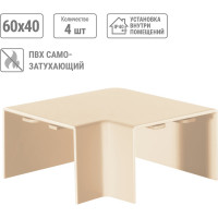 Поворот TDM ELECTRIC на 90 градусов КМП 60x40 сосна (4 шт./комплект) SQ0411-0246